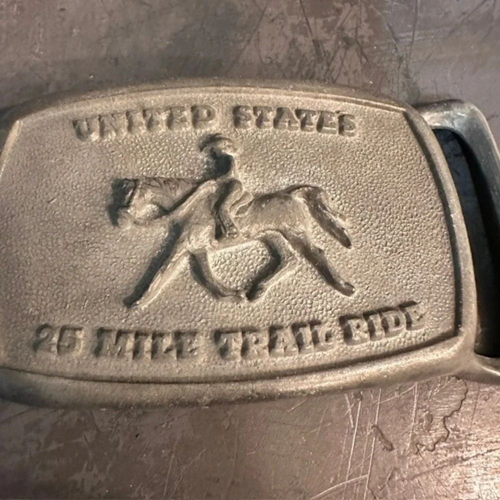 Vintage‎ United States 25 Mile Trail Ride Belt Buckle Horse Equestrian